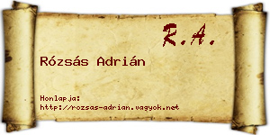 Rózsás Adrián névjegykártya